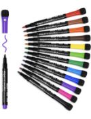 Magnetic Dry Erase Marker Pens Multi-Colour, Set of 8 Packs of 12