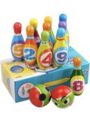 RRP £100 Set of 4 x Educational Bowling Set with 10 Bowling Pins and 2 Balls for Toddlers