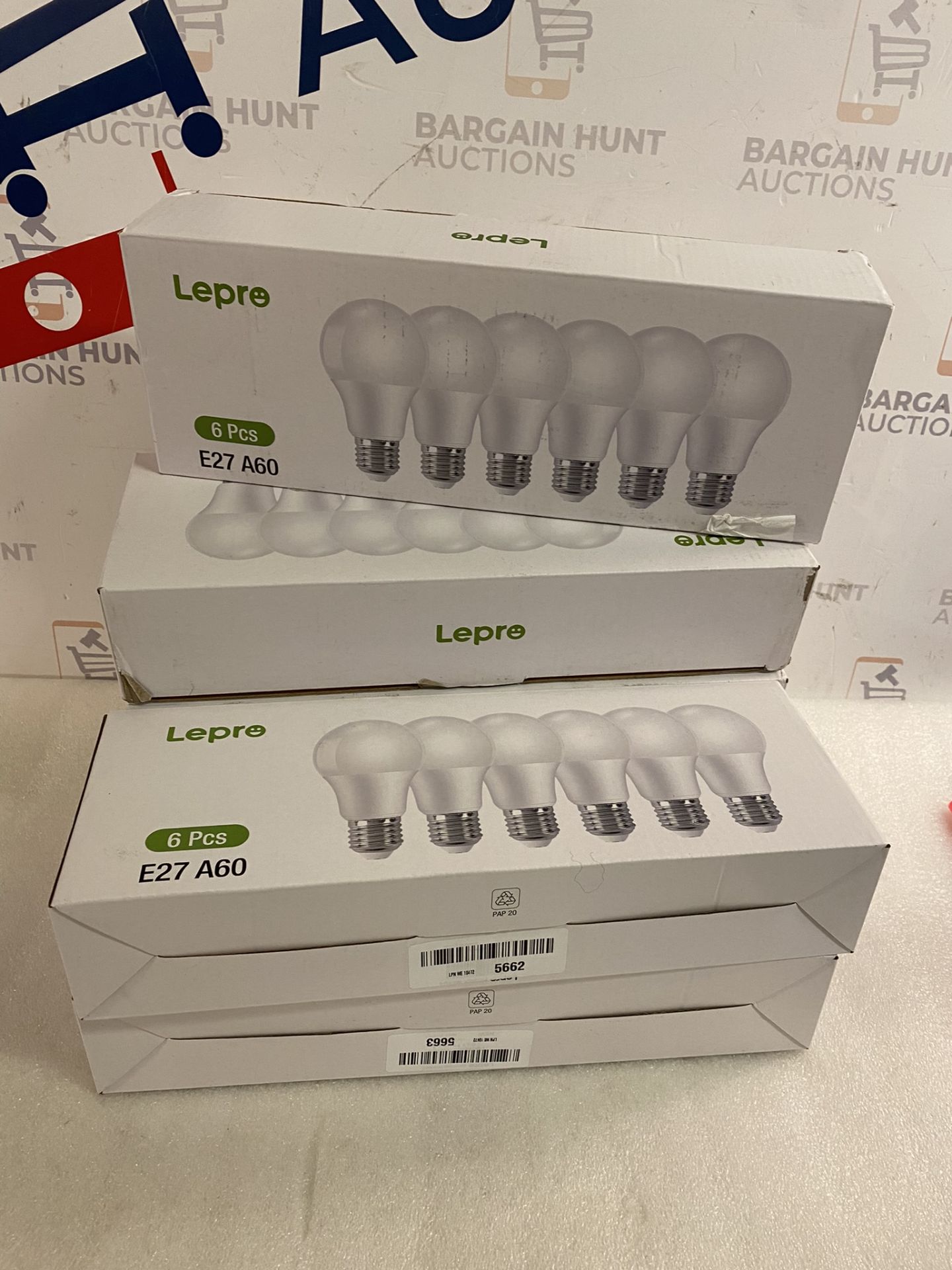 RRP £78 Set of 6 x 6-Pack Lepro E27 Screw Light Bulbs 60W Equivalent Energy Saving Bulbs