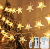 RRP £70 set of 5 x Star Fairy Lights USB or Battery Operated 100LED Lights Remote Control