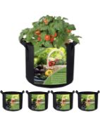 RRP £120 Set of 8 x Mohena 10-Gallon Grow Bags with Handles Aeration Smart Fabric Pots
