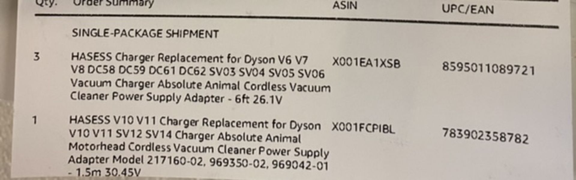 Hasess Replacement Chargers for Dyson (for model/ description, see image) - Image 3 of 3
