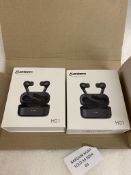 RRP £52 Set of 2 x Hamlaem Wireless Bluetooth Headphones with Wireless Charging Case