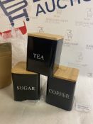 Bekith 3-Pack Tea Sugar Coffee Canister Set