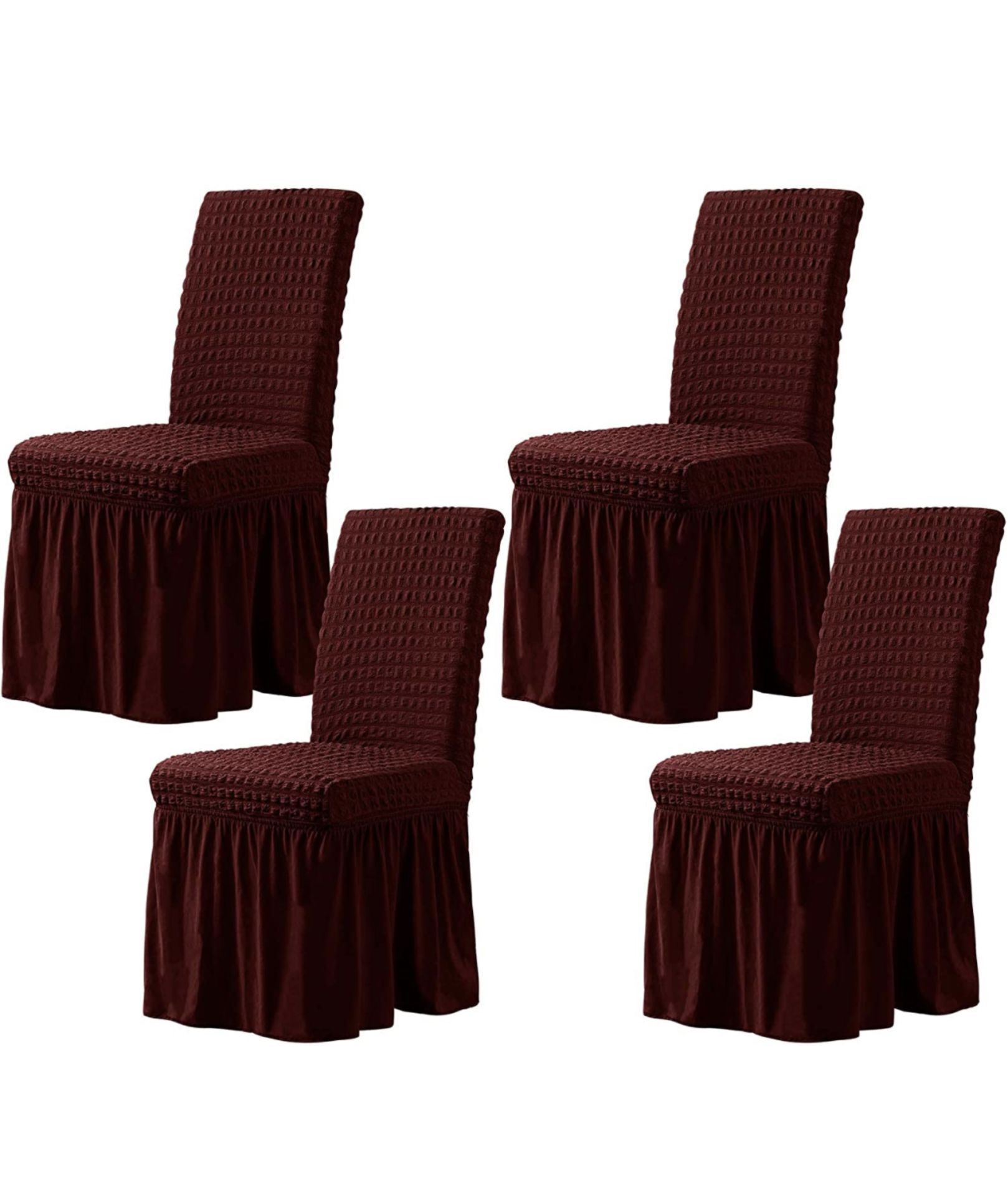 Toyabr 4pcs Stretch Dining Chair Covers with Skirt Spandex RRP £27.99