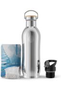 RRP £34.99 Invigorated Water pH Active Insulated Filtered Alkaline Water Bottle Stainless Steel