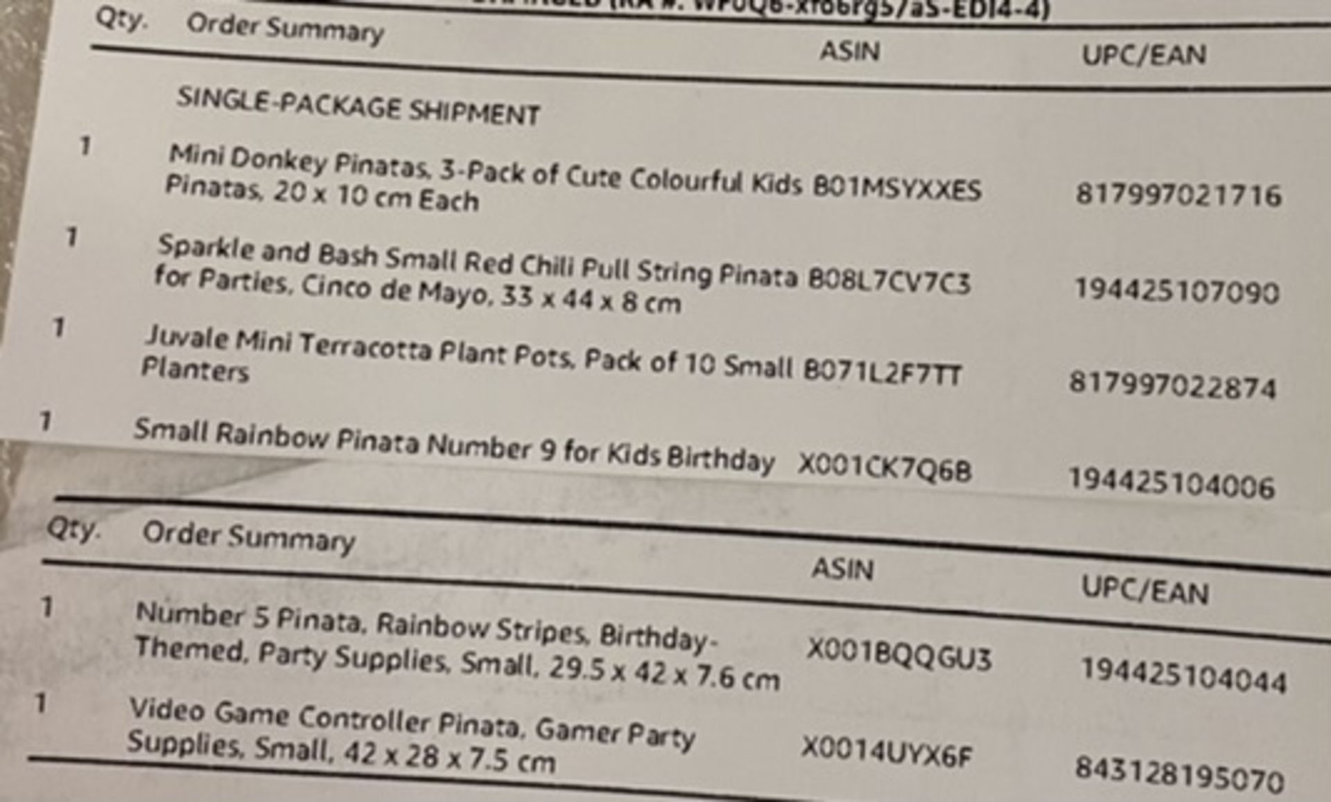 Set of 6 Party Pinatas (for contents/ list, see image) - Image 5 of 5