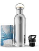 RRP £34.99 Invigorated Water pH Active Insulated Filtered Alkaline Water Bottle Stainless Steel