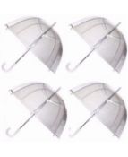 RRP £84 Set of 14 x Dome Birdcage Transparent PVC Wedding Brolly Bridesmaid Umbrella