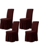 Toyabr 4pcs Stretch Dining Chair Covers with Skirt Spandex RRP £27.99