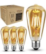 RRP £85 Set of 5 x 4-Pack Hisaysy LED Vintage Edison Light Bulb Edison E27 Screw Bulbs