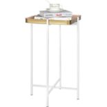Modern Metal Tray End Table, Sofa Side Table Coffee Table with Removable Tray