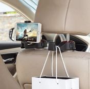 RRP £220 Set of 22 x 2-Pack Multipurpose Car Hook, Adjustable Mobile Phone Holder