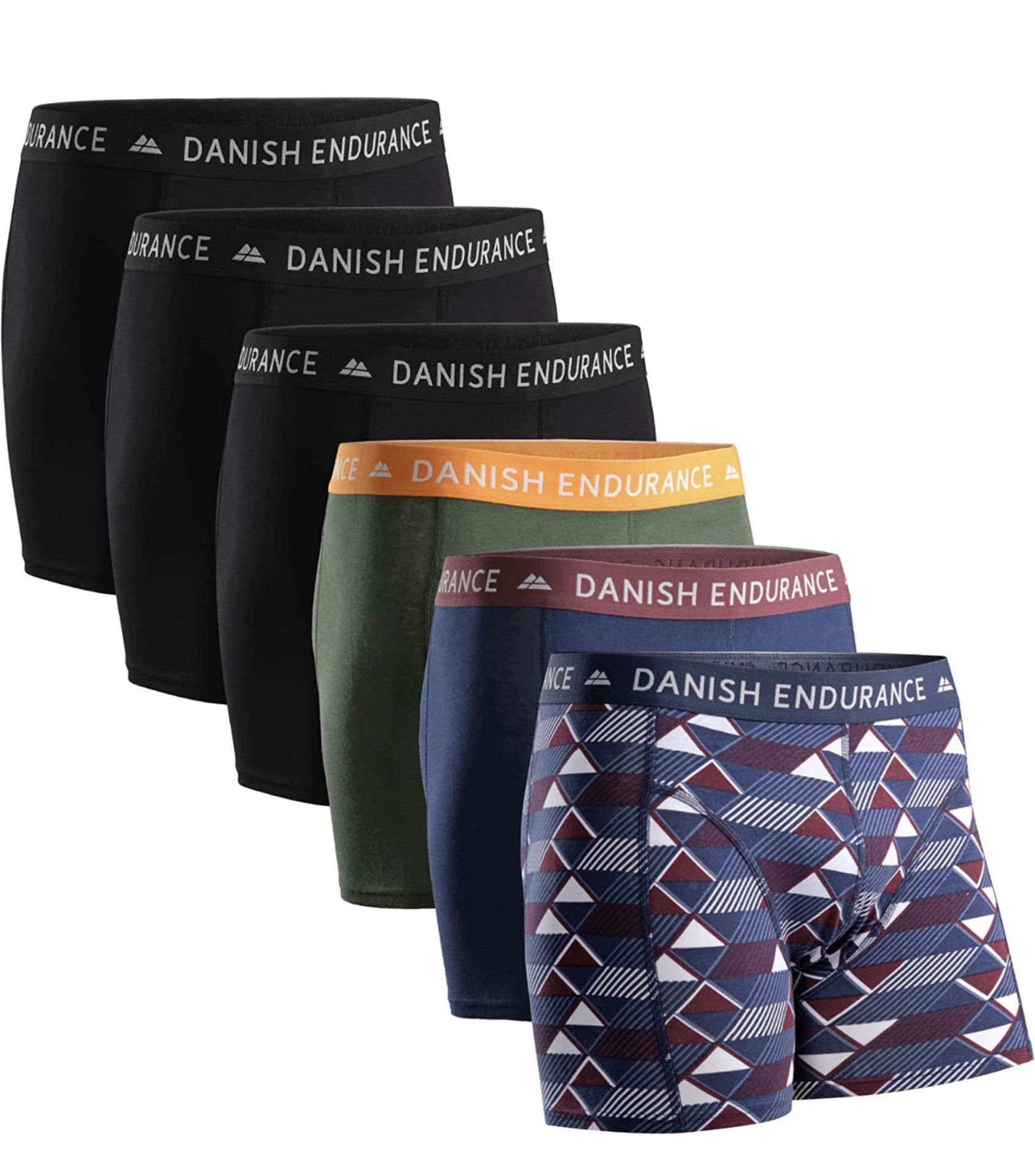RRP £39.99 Danish Endurance 6-Pack Men's Organic Cotton Stretch Boxer Shorts, XXL