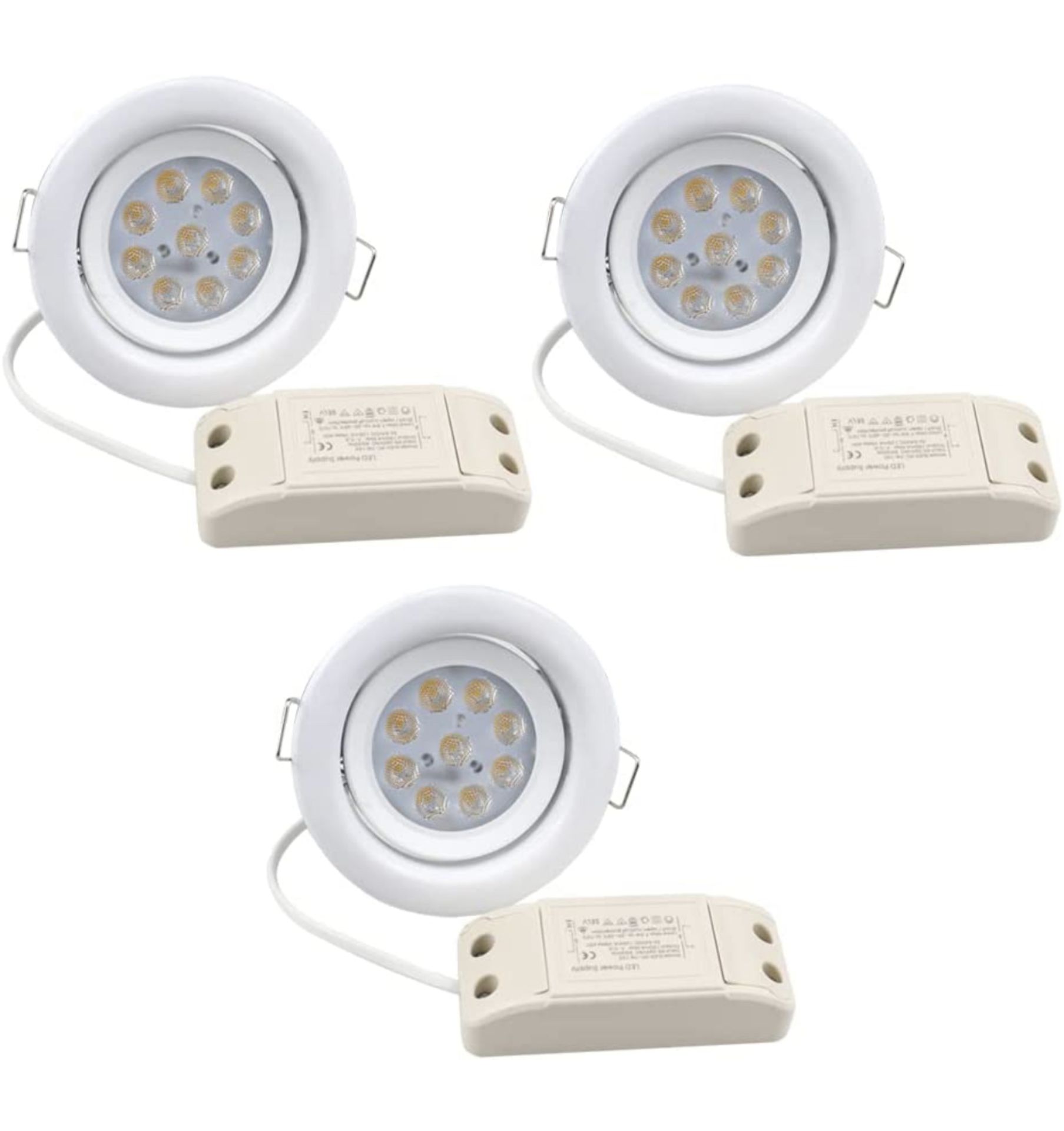RRP £140 Set of 14 x 3-Pieces SrunDe 8W LED Recessed Ceiling Downlights