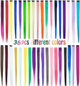 Set of 12 x ZAIQUN 36Pcs 22"(56cm) Colored Clip in Hair Extensions