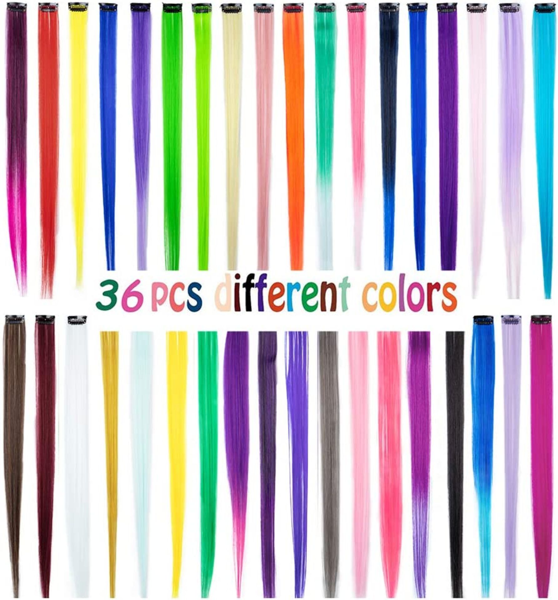 Set of 12 x ZAIQUN 36Pcs 22"(56cm) Colored Clip in Hair Extensions