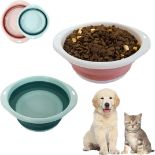 RRP £72 Set of 8 x 2-Piece Portable Dog Water Bowl, Cat Bowls Travel Pet Water Bowl