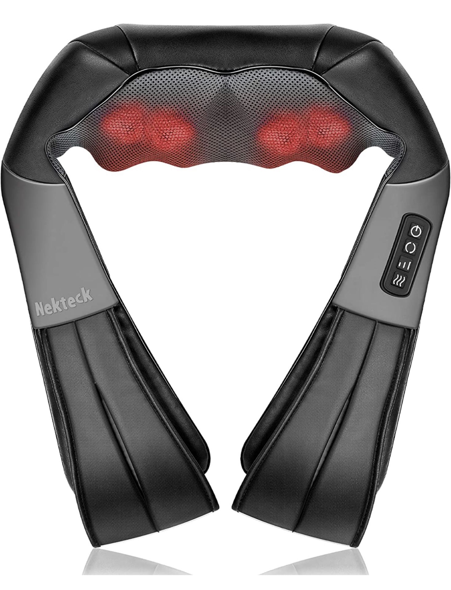 Nekteck Shiatsu Neck and Back Massager with Soothing Heat RRP £33.99