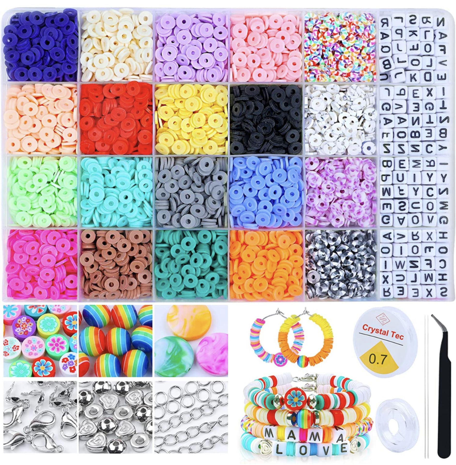 RRP £300 Set of 20 x Lishang 4410pcs Alphabet Beads Girls Jewellery Making Kit, DIY Craft Gift Set