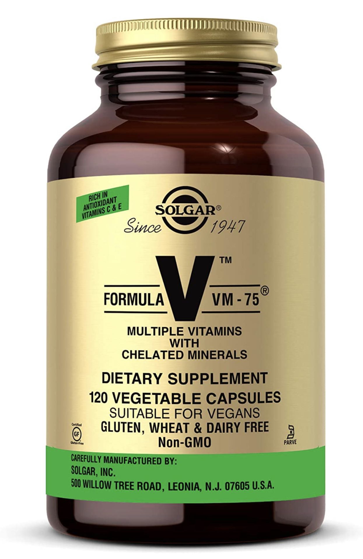 RRP £220 Set of 10 x Solgar Formula V VM-75 Multiple Vitamins, 120 Veggie Caps
