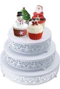 Donosura Wedding Cake Stand White Metal Tiered Cake Stand RRP £27.99