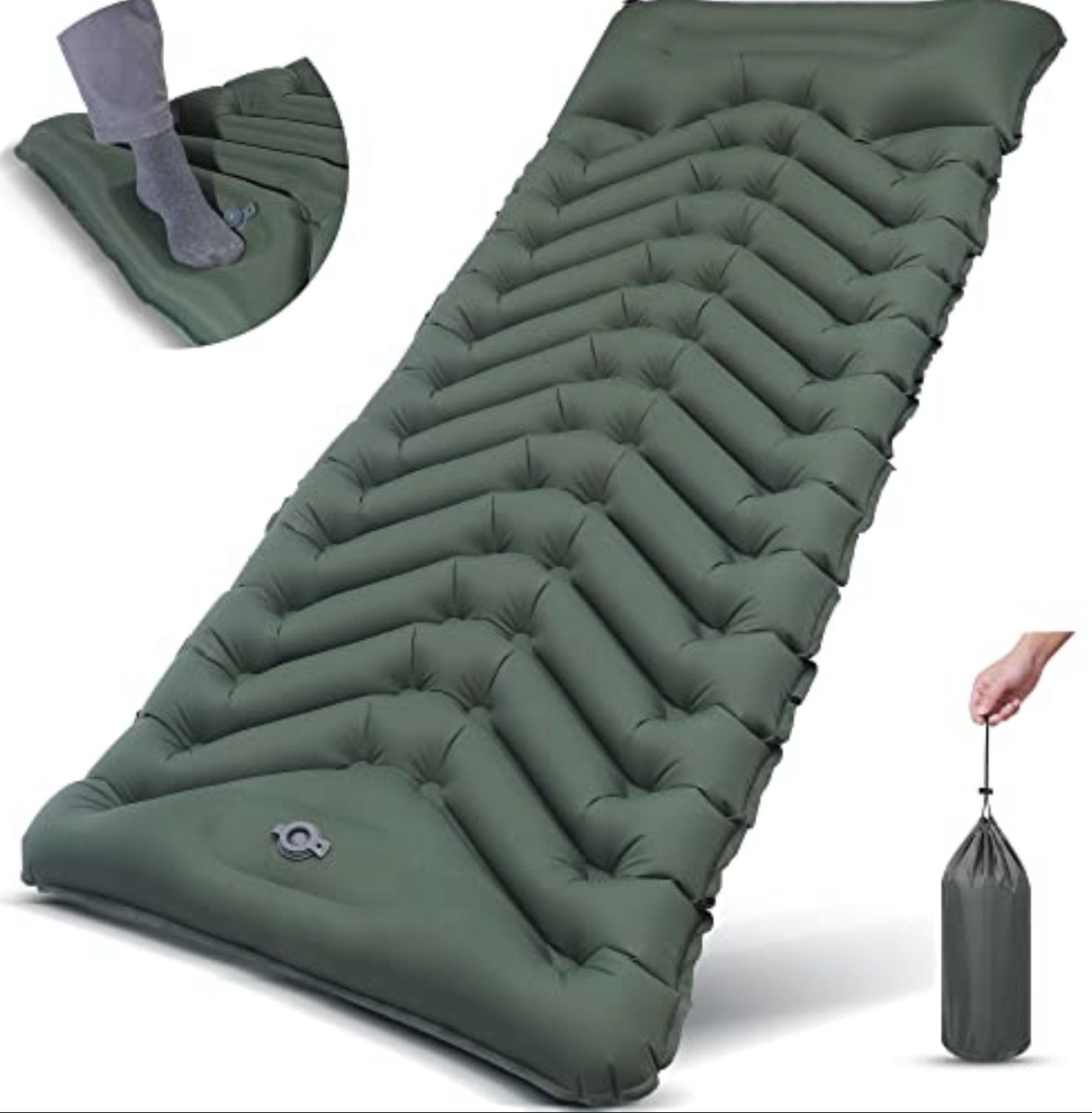 RRP £96 Set of 3 x Self Inflating Camping Sleeping Mat - 10cm Thick Waterproof Mattress