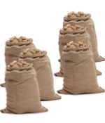 RRP £60 Tebery Set of 18 Universal Large Hessian Jute Sacks, Each Bag 100 x 61 cm