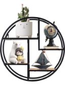 Yosoo Gear Black Wall Shelf Floating Circle Shleves, Set of 2 RRP £50