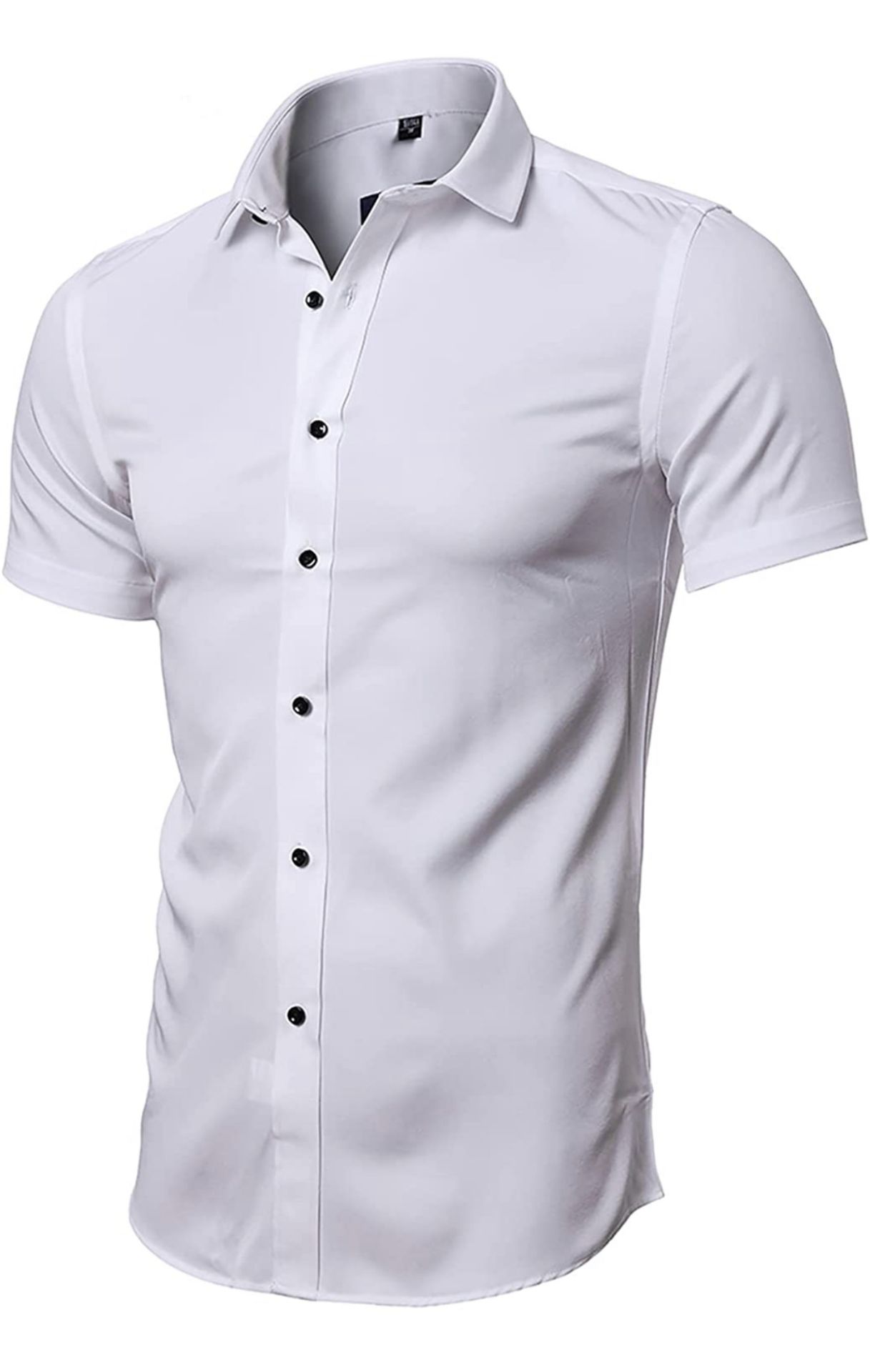 RRP £66 Set of 3 x Inflation Men's Classic Bamboo Short Sleeve Slim Fit Shirt, Size 44