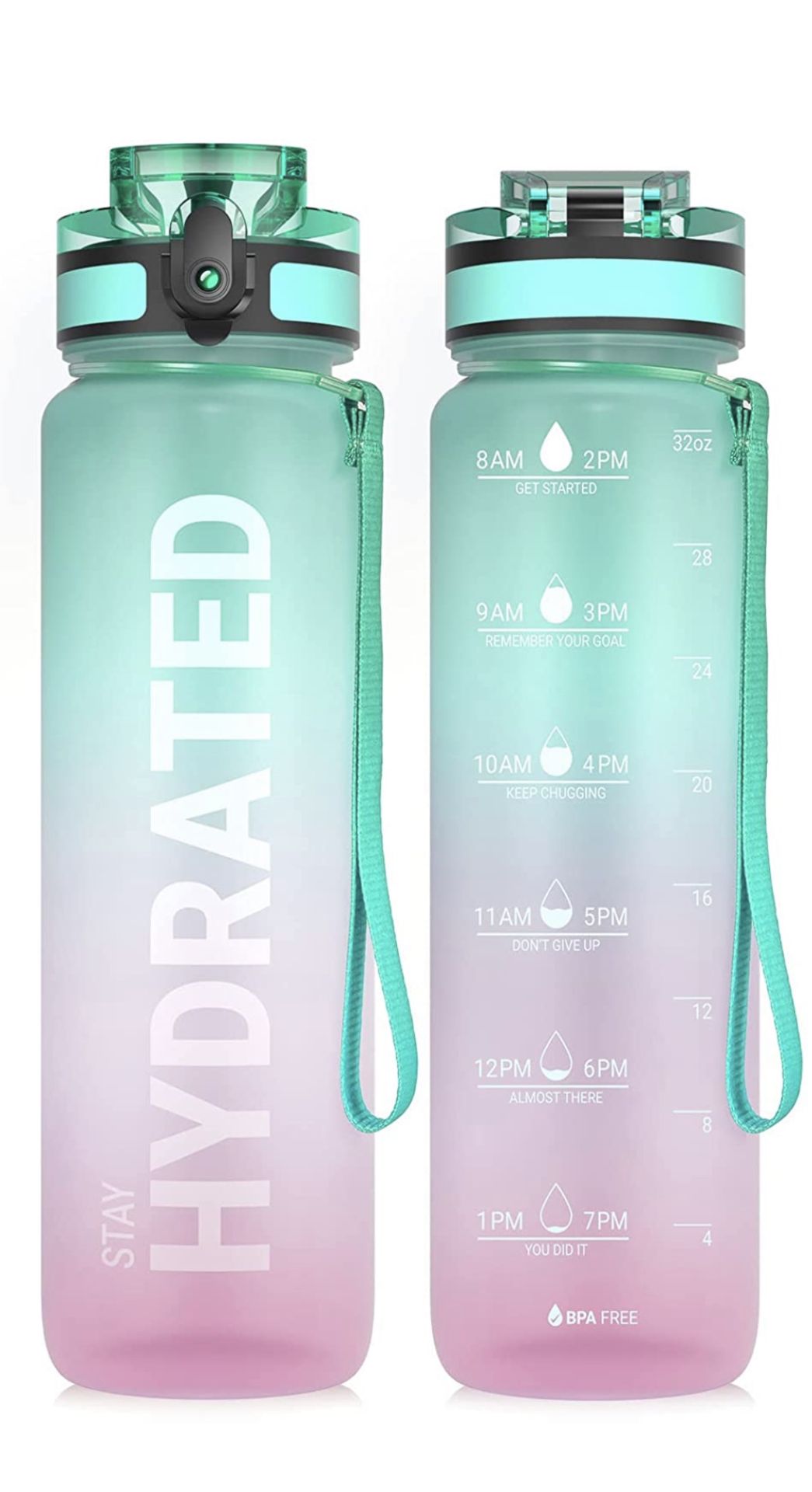 RRP £324 Set of 18 x Sahara Sailor Water Bottle 1000ml Motivational Water Bottles