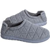 RRP £78 Set of 6 x Snug Leaves Men's Quilted Fleece Memory Foam Breathable House Shoes