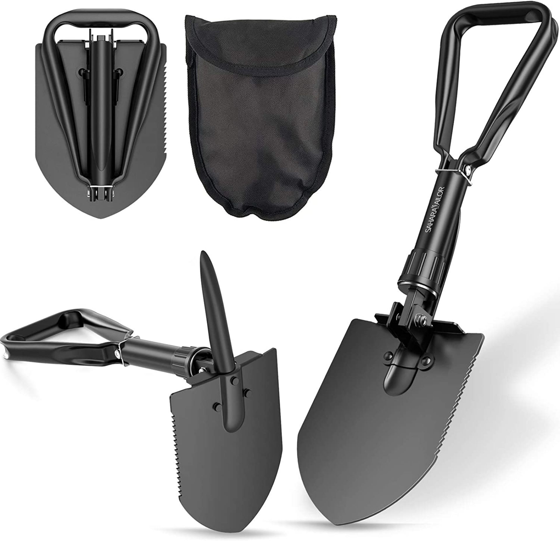 RRP £45 Set of 3 x Sahara Sailor Camping Carbon Steel Lightweight Folding Shovel