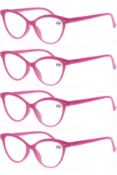 RRP £560 Set of 40 x Modfans 4-Pack Fashion Designer Cat Eye Reading Glasses 1.75 Pink