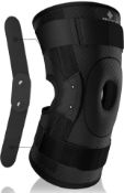 RRP £54 Set of 2 x Neenca Hinged Knee Brace Adjustable Compression Knee Pack, XL