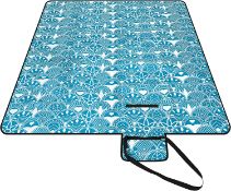 SONGMICS Picnic Blanket, 200 x 200 cm, Picnic Mat with Waterproof Backing