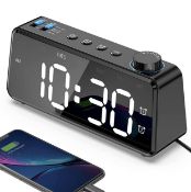 RRP £72 Set of 3 x Anjank Bedside FM Radio Digital Alarm Clocks USB Charging Station