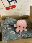 RRP £182 Set of 26 x Cute Octopus Plush Toys Double-Sided Flip Octopus Stuffed Doll