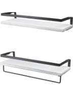 RRP £48 Set of 2 x Peter's Goods 2-Piece Rustic Floating Shelves