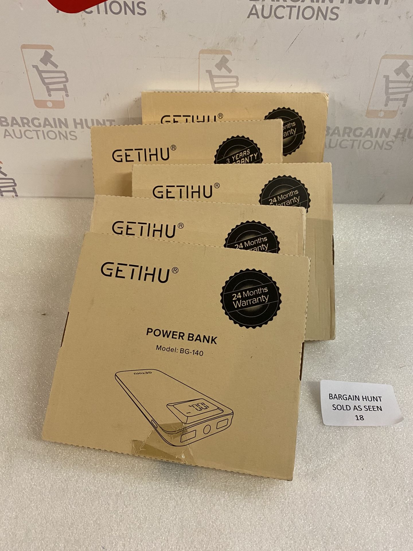 RRP £75 Set of 5 x Getihu Power Bank Portable Charger 3A High-Speed 10000mAh LED Dispay - Image 2 of 2