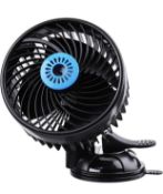 RRP £30.99 Tvirrd 12V 6" Electric Car Fan with Suction Cup 360 Degree Adjustable Car Fan