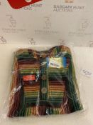RRP £34.99 Gheri Cotton Multicoloured Striped Ethnic Baja Hoodies Rasta, Large