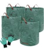 4-Pack Yard Waste Bags 72 Gallons Heavy Duty Reusable Garden Waste Bags