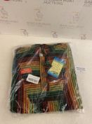 RRP £34.99 Gheri Cotton Multicoloured Striped Ethnic Baja Hoodies Rasta, Medium