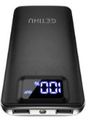 RRP £75 Set of 5 x Getihu Power Bank Portable Charger 3A High-Speed 10000mAh LED Dispay