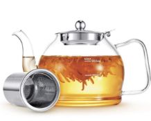 RRP £21.99 Minoant Glass Teapot Blooming Flowering 1200ml Teapot with Infuser