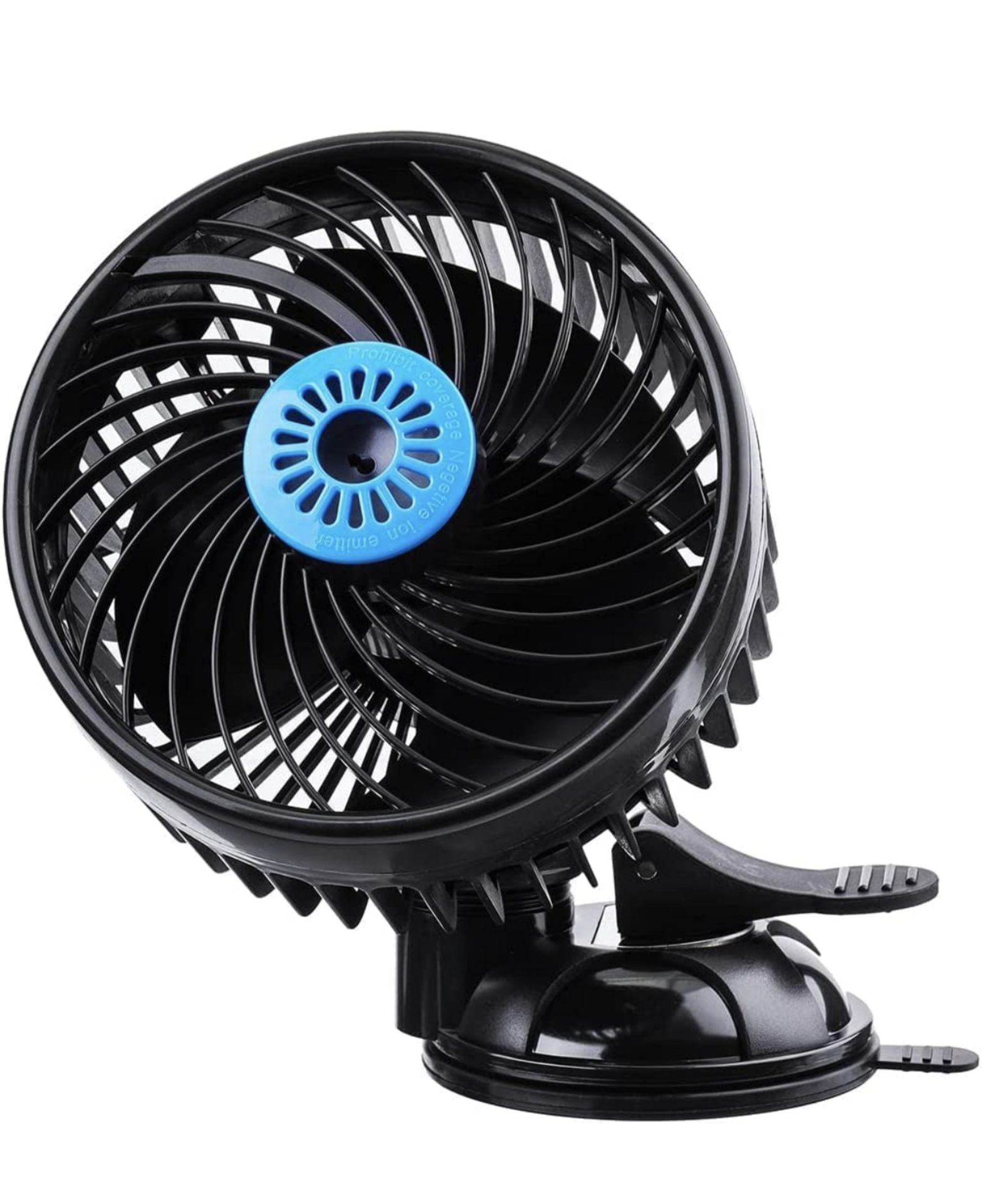 RRP £30.99 Tvirrd 12V 6" Electric Car Fan with Suction Cup 360 Degree Adjustable Car Fan