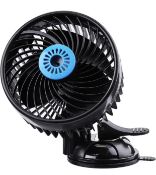 RRP £30.99 Tvirrd 12V 6" Electric Car Fan with Suction Cup 360 Degree Adjustable Car Fan