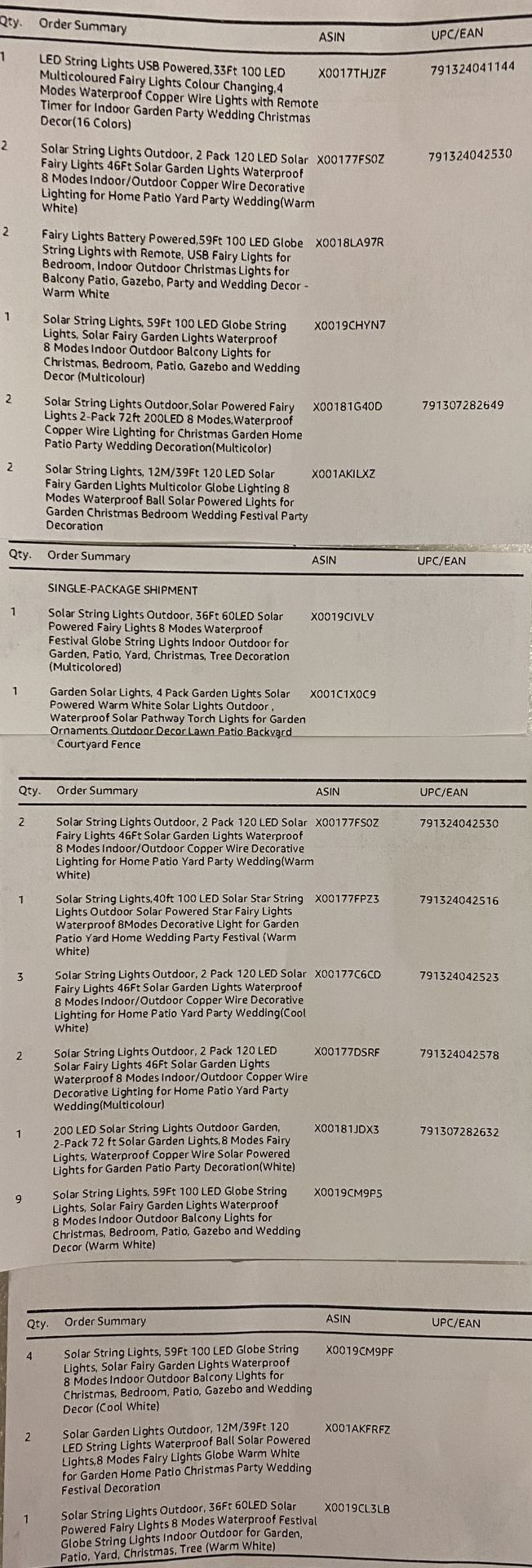 Large Collection of Fairy Lights Solar Garden Outdoor Lights (for contents/ list, see image) - Image 2 of 2