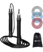 RRP £75 Set of 5 x Hakeno Speed Jump Rope Adjustable Length Skipping Rope, RRP £15 Each